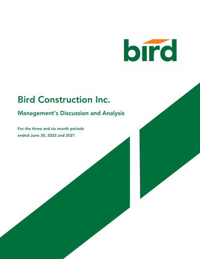 Thumbnail Bird Construction Quarterly Report 2022-q2
