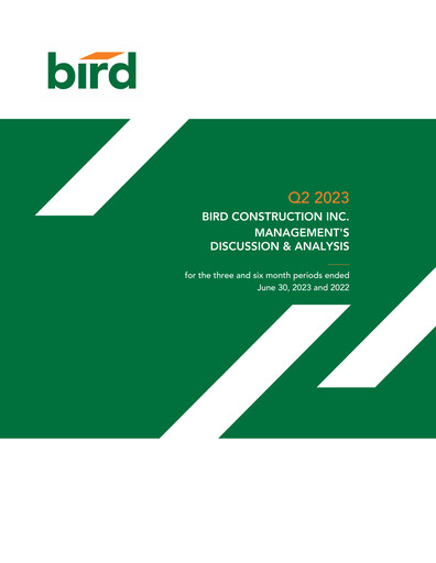 Thumbnail Bird Construction Quarterly Report 2023-q2