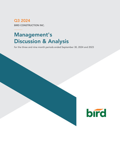 Thumbnail Bird Construction Quarterly Report 2024-q3