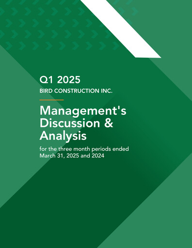 Thumbnail Bird Construction Quarterly Report 2025-q1