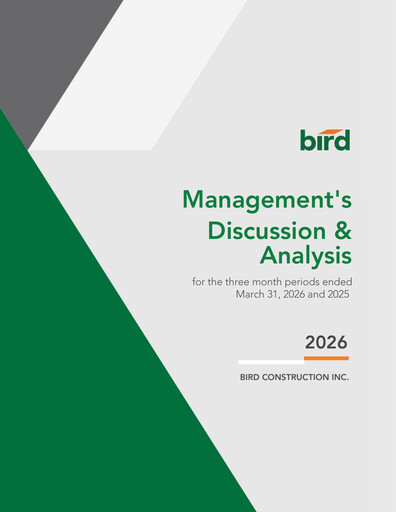 Thumbnail Bird Construction Quarterly Report 2026-q1