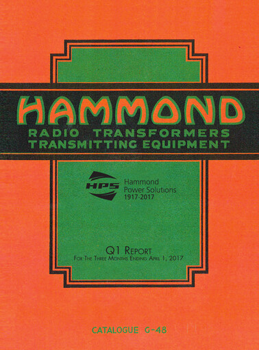 Miniature Hammond Power Solutions Rapport trimestriel 2017-q1