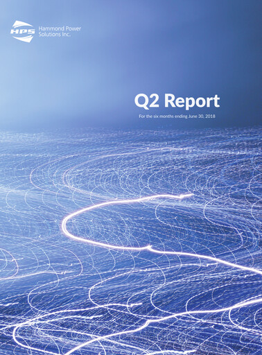 Miniature Hammond Power Solutions Rapport trimestriel 2018-q2