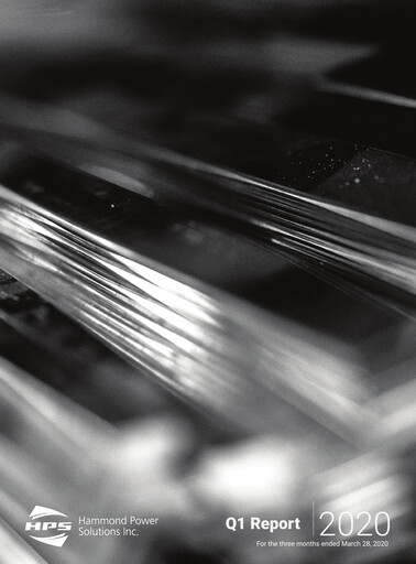 Miniature Hammond Power Solutions Rapport trimestriel 2020-q1