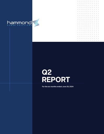 Miniature Hammond Power Solutions Rapport trimestriel 2024-q2