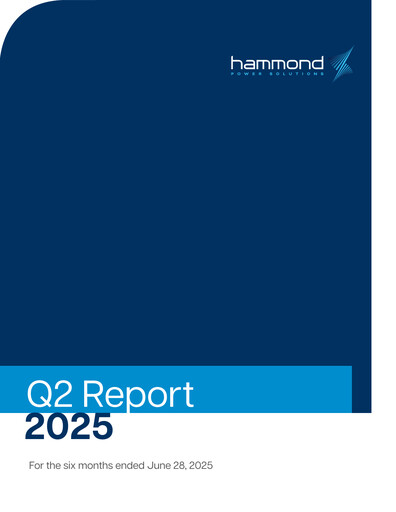 Miniature Hammond Power Solutions Rapport trimestriel 2025-q2