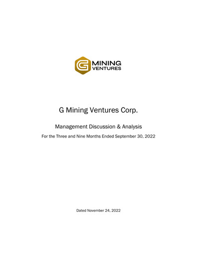 Thumbnail G Mining Ventures Quarterly Report 2022-q3