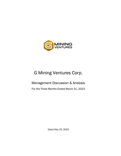 Thumbnail G Mining Ventures Quarterly Report 2023-q1