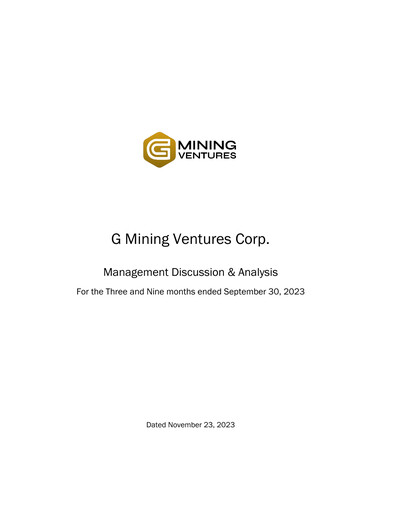Thumbnail G Mining Ventures Quarterly Report 2023-q3