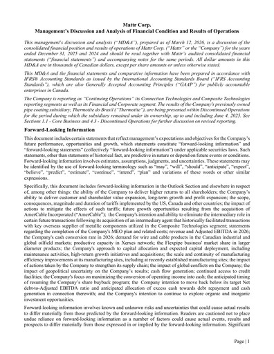 Thumbnail Mattr Corp. Financial Report 2025