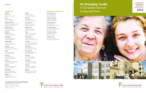 Miniature Sienna Senior Living Rapport annuel 2012