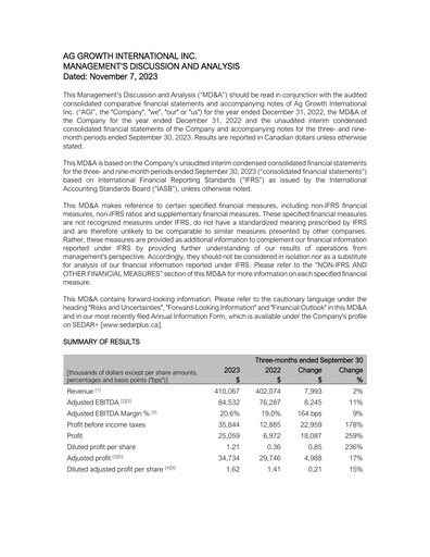 Thumbnail Ag Growth International Quarterly Report 2023-q3