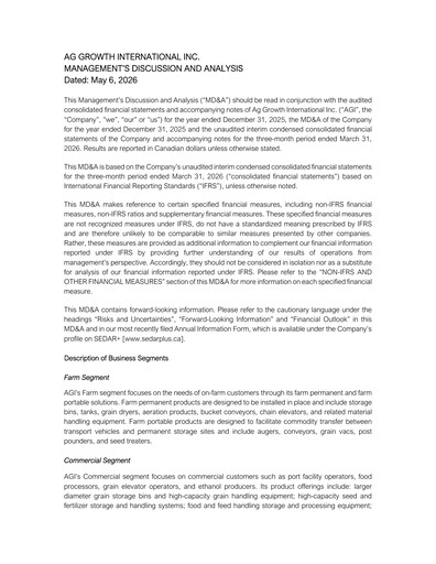 Vorschaubild Ag Growth International Quartalsbericht 2026-q1