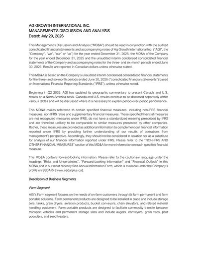 Thumbnail Ag Growth International Quarterly Report 2026-q2