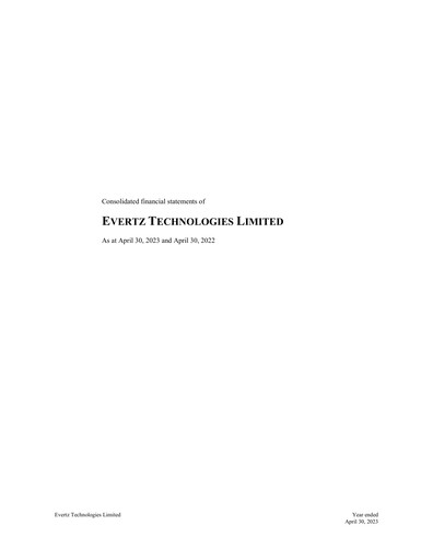 Miniature Evertz Technologies Bilan financier fy2023