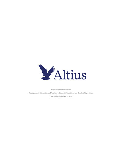 Thumbnail Altius Minerals Financial Report 2021
