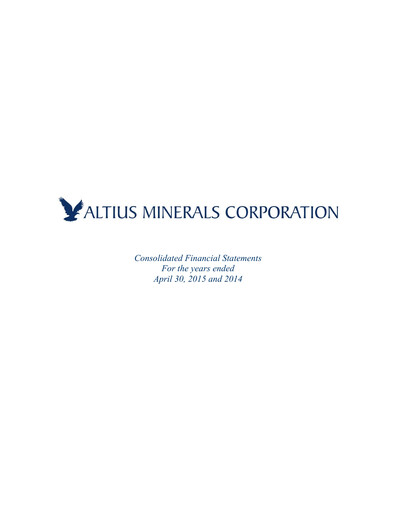 Thumbnail Altius Minerals Financial Statement fy2015
