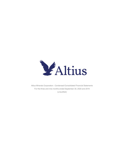Thumbnail Altius Minerals Quarterly Report 2020-q3