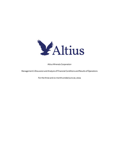 Thumbnail Altius Minerals Quarterly Report 2024-q2