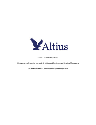 Thumbnail Altius Minerals Quarterly Report 2024-q3
