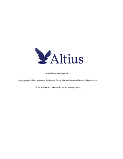 Thumbnail Altius Minerals Quarterly Report 2025-q2