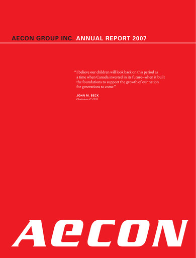 Thumbnail Aecon Group Annual Report 2007