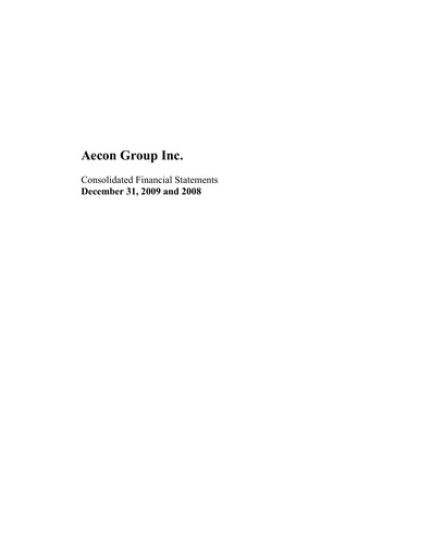 Thumbnail Aecon Group Financial Statement 2009