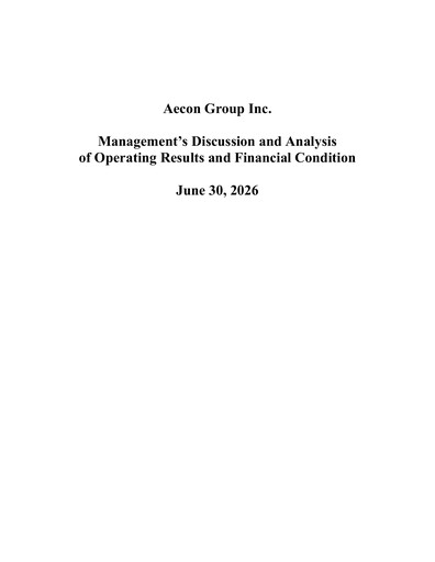 Miniature Aecon Group Rapport trimestriel 2026-q2