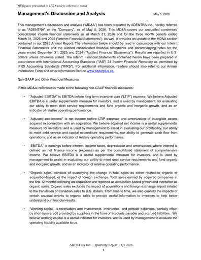 Thumbnail ADENTRA Inc. Quarterly Report 2026-q1