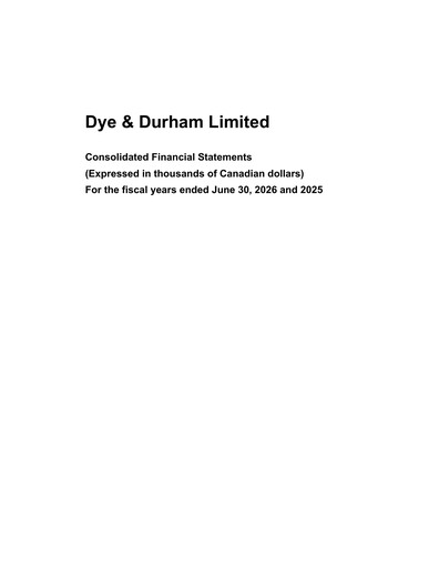 Vorschaubild Dye & Durham Finanzmitteilung fy2026