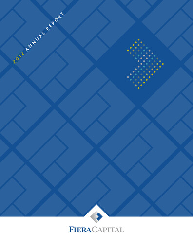 Thumbnail Fiera Capital Annual Report 2012