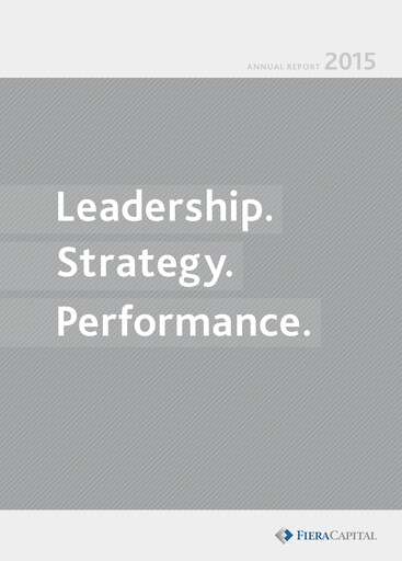 Thumbnail Fiera Capital Annual Report 2015