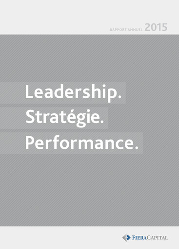 Thumbnail Fiera Capital Annual Report 2015