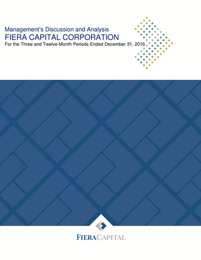 Miniature Fiera Capital Rapport financier 2016