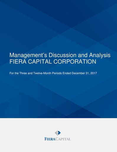 Miniature Fiera Capital Rapport financier 2017