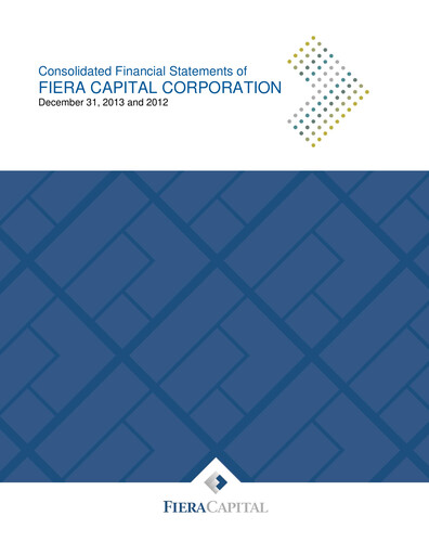 Thumbnail Fiera Capital Financial Statement 2013