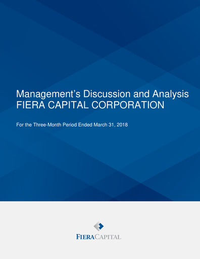 Thumbnail Fiera Capital Quarterly Report 2018-q1