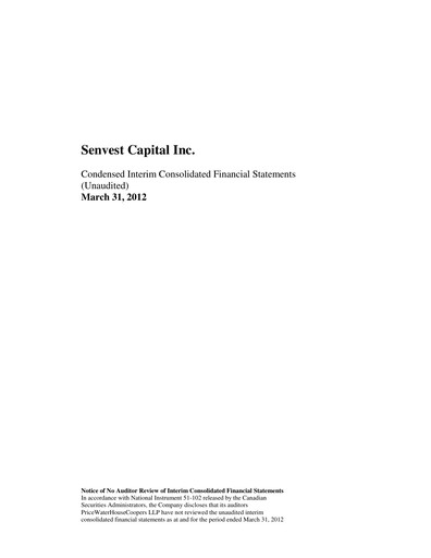 Thumbnail Senvest Capital Quarterly Report 2012-q1