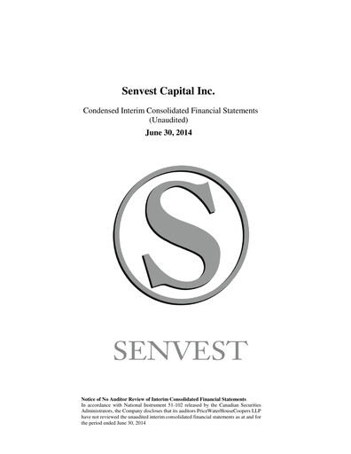 Thumbnail Senvest Capital Quarterly Report 2014-q2