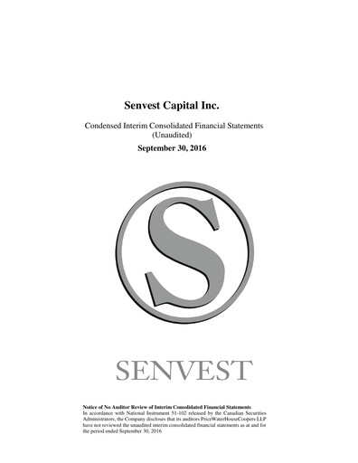 Thumbnail Senvest Capital Quarterly Report 2016-q3