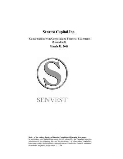 Thumbnail Senvest Capital Quarterly Report 2018-q1