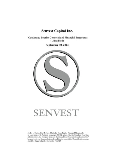 Thumbnail Senvest Capital Quarterly Report 2024-q3