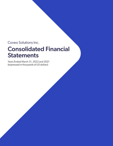 Thumbnail Coveo Solutions Financial Statement fy2022