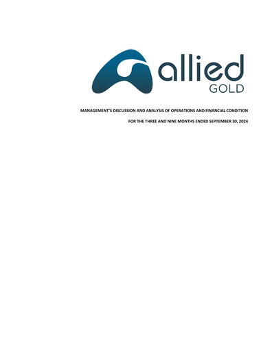 Vorschaubild Allied Gold Corporation Quartalsbericht 2024-q3