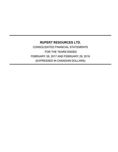 Thumbnail Rupert Resources Financial Statement fy2017