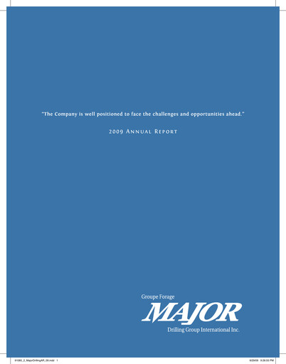 Thumbnail Major Drilling Group International Annual Report 2009