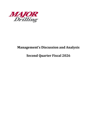 Miniature Major Drilling Group International Rapport trimestriel 2026-q2