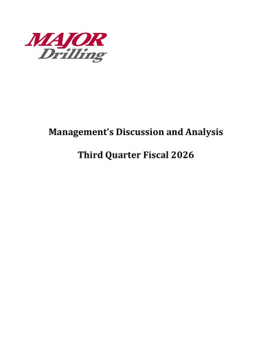 Miniature Major Drilling Group International Rapport trimestriel 2026-q3