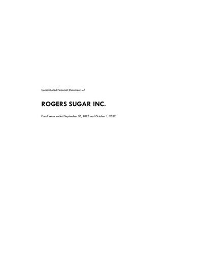 Thumbnail Rogers Sugar (Lantic) Financial Statement fy2023
