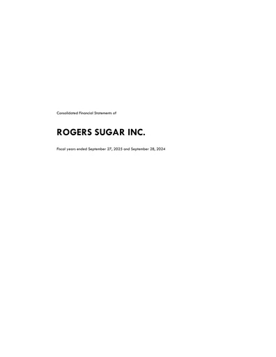 Thumbnail Rogers Sugar (Lantic) Financial Statement fy2025